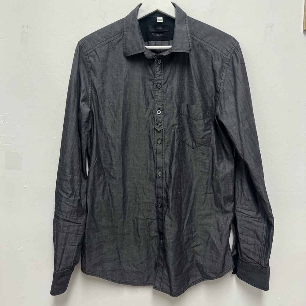Diesel Charcoal Casual Button-Down Shirt